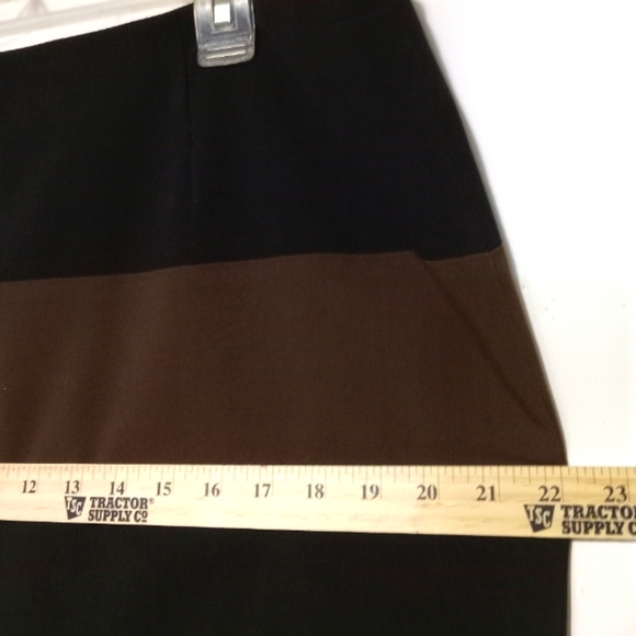 Y2K Bratz Mini Skirt Straight Preppy W 14 Black Brown Lined Full Front Zipper - Picture 10 of 12